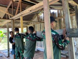 Gotong Royong Bangun Rumah, Satgas Yonif 512/QY Selalu Hadir untuk Masyarakat Papua