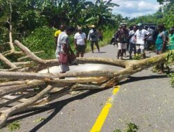 Aksi Lemasko Pimpinan Yance Boyau: Palang Jalan Poros Pomako Timika dengan Segala Tuntutan