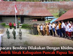 Sinak Puncak Kibarkan Merah Putih dalam Upacara HUT RI Penuh Khidmat