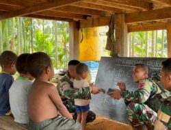 TNI Bantu Pendidikan Dasar: Gelar Pengajaran Calistung untuk Anak-Anak Wametkapa
