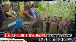 Apkam Normalisasi Instalasi Air di Kampung Ummuaf, Warga Sambut dengan Antusias