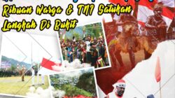 Merah Putih Membelah Langit Puncak Jaya: Ribuan Warga dan TNI Satukan Langkah di Bukit Zaitun